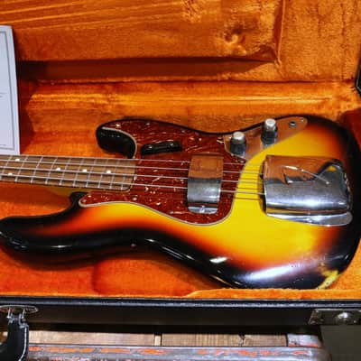 FenderCustom Shop Time Machine 1962 Jazz Bass Relic - 3-Color Sunburst image 4