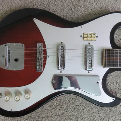 Vintage 1960s Kawai Teisco Electric Guitar Japan Hound Dog Taylor Reburst image 2