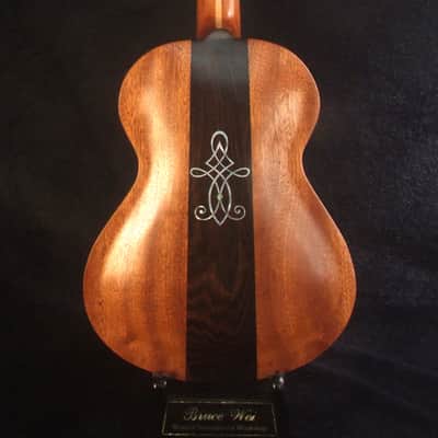 Handmade 6 String Baritone Ukulele Solid Spruce, Mahogany ArchBack, Slotted Head, Celtic Inlay, Soft-bag, Bruce Wei UAG19-2021 image 5