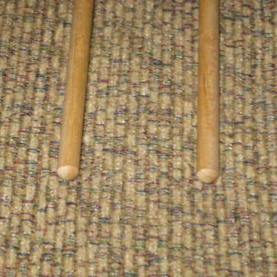 one pair new old stock (but ONE head has visible impressions) Mike Balter MB8B (8B) Hard Keyboard Mallets, 7/8" rosewood round HEADS and natural birch HANDLES - mid to late 1990s (+ packaging) Unwound Series image 11