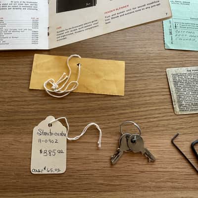 Fender Stratocaster 1972 Hang tags warranty card case candy 1970's ashtray cover image 5