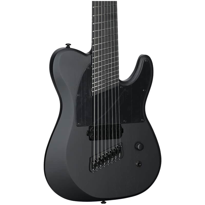 Schecter PT8MS Black Ops Electric Guitar, 8-String, Satin Black Open Pore image 1