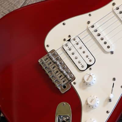 2002 Fender Highway 1 Stratocaster HSS Electric Guitar Transparent Dakota Red + OHSC image 4