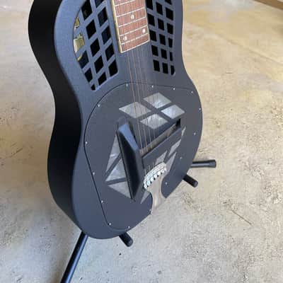 National Reso-phonic Tricone Polychrome Acoustic Guitar Black + Case image 10