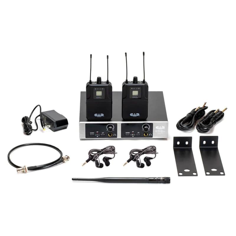 CAD Audio GXLIEM2 Wireless In-Ear Monitor System with 2x Transmitter, 2x Bodypack Receiver, MEB1 Earbuds, T Band: 902 to 928MHz image 1