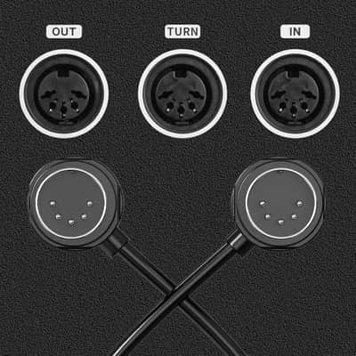 MIDI Cable, 5-Pack 3FT 5-pin DIN 45-degree Mirrored Angled Plug Ultra-Thin Plugs for Compact Spaces Compatible with keyboards, synthesizers, controllers, via standard 5-pin DIN MIDI In/Out/Thru ports image 2