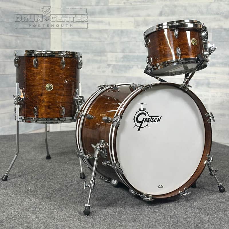 Gretsch USA Custom 3pc Drum Set Antique Maple Gloss image 1