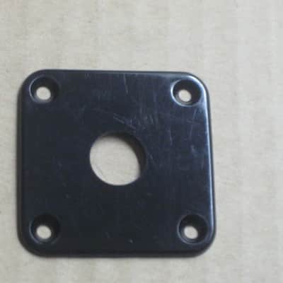 lightly used (lightly relic'd) genuine Gibson PRJP-010 Black Plastic Jack Plate for Les Paul + very clean gold screws (clean or used silver finish screws available upon request) [1990s - 2020s (specifically from 2008)] image 4