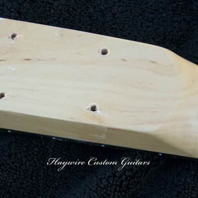 Maple/Ebony Right Hand standard 25-1/2" scale GUITAR NECK with Tuners 22 Fret Fender Tele and Strat Compatible Neck+ New Satin Nitro Finish with Frets Leveled, Crowned and Polished Frets and Includes Custom 1.65" Nut Perfectly Cut for Low Action! image 5