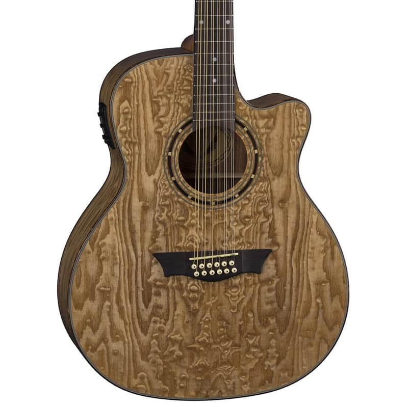 Dean Guitars Exotica Quilted Ash 12-String Acous Electric Guitar Gloss Natural image 1