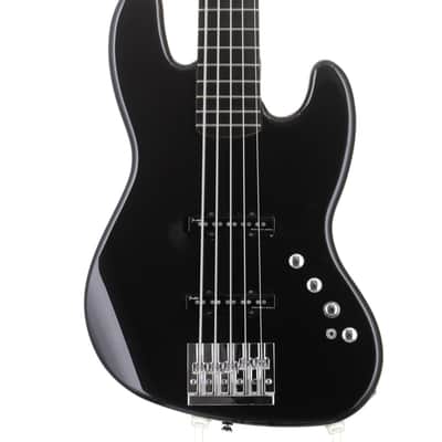 Squier Deluxe Jazz Bass Active V Black Modified, Manufactured in 2018 [ICS18133644] (08/19) image 1