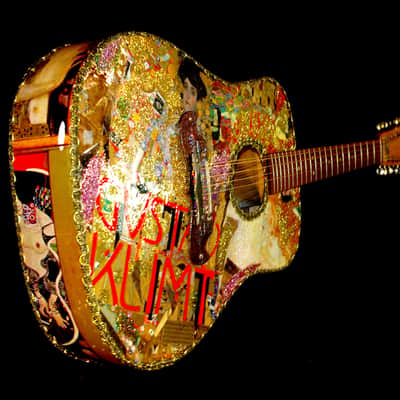 Framus 12 String Acoustic. klimt Art by El Daga 2005 Collage Goldtone.  Collectible. Only 1. RARE. image 1