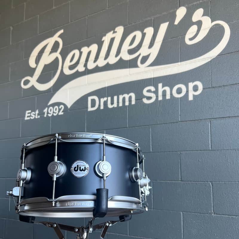 DW Collector's Series 6.5x14" Maple/Mahogany Snare Drum in Ultra Dark Ebony Satin Oil w/ Satin Chrome Hardware image 1