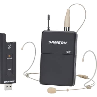 Samson SWXPD2BLM8 Lavalier USB Digital Wireless System with Lavalier Microphone and USB Stick Receiver, Works with Computers and Samson Expedition Portable PA Systems image 1