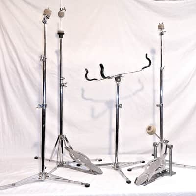 Ludwig (WFL) 5 Pc. Hardware Set, Two Cymbal Stands, Snare & Hi Hat Stands, Speed King Pedal - Late 1950s to Early '60s image 1