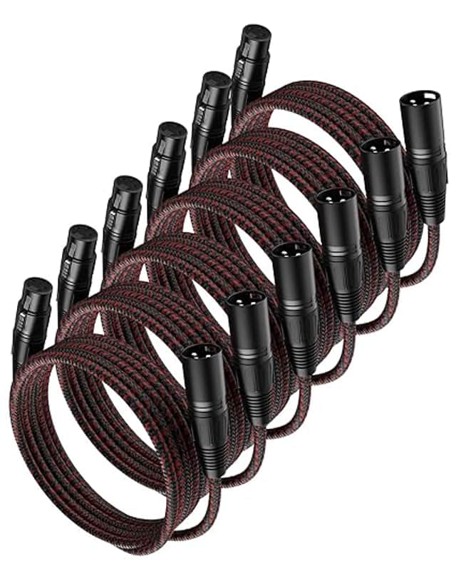 XLR Cable 6ft 6Pack XLR Microphone Cable 3-Pin Male to Female Balanced Mic Cable XLR to XLR Speaker Heavy Duty Mic Patch Cords for Microphones, Mixer, XLR Speaker Systems etc image 1