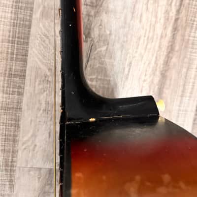 Vintage Tiesco Checkmate Guitar 1970 Sunburst 6 String Classical Flattop image 13