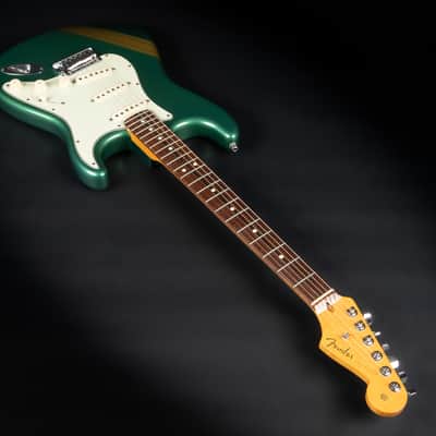 2012 Fender Custom Shop Custom Deluxe Stratocaster - Sherwood Green with Gold Racing Stripes | COA OHSC image 8