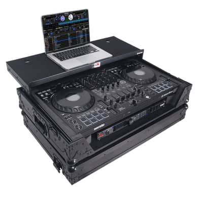 ProX XS-DDJFLX10WLTBLLED ATA Flight Style Road Case For Pioneer DDJ-GRV6 or DDJ-FLX10 DJ Controller with Laptop Shelf 1U Rack Space Wheels and LED - Black image 4