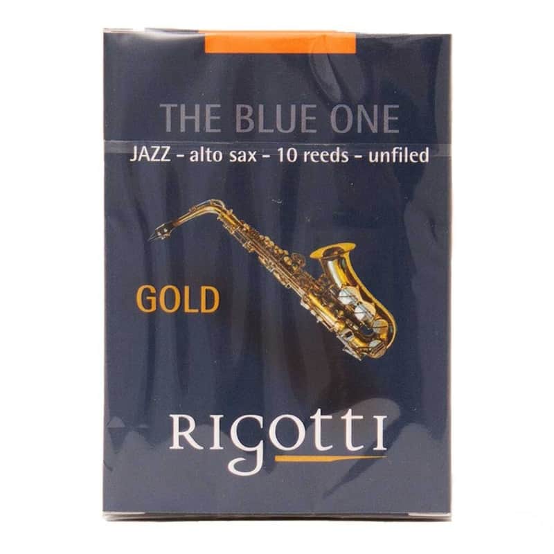 Rigotti RG.JSA-2.5S RiRigotti Alto Saxophone Reed, Gold Jazz Cut, 2.5 Strong, 10-pack image 1