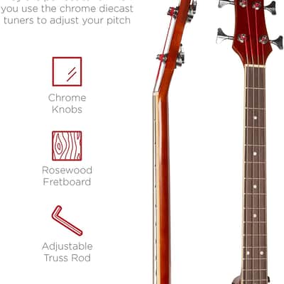 Full Size 4 String Acoustic Electric Bass Guitar Fretted Bass Guitar image 6
