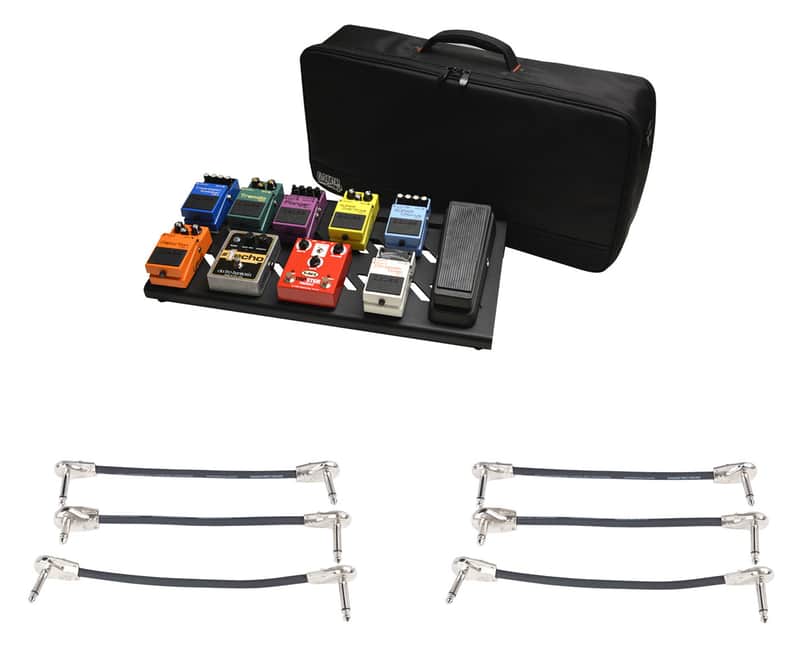 Gator GPB-BAK-1 Black Large pedal board with bag + 2x Gator Patch Cable 3 Pack image 1