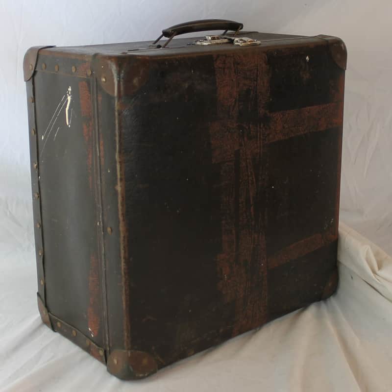 Dark Brown Accordion Hard Case 14.25" x 14" x 10.25" (36 cm x 35.50cm x 26cm) image 1