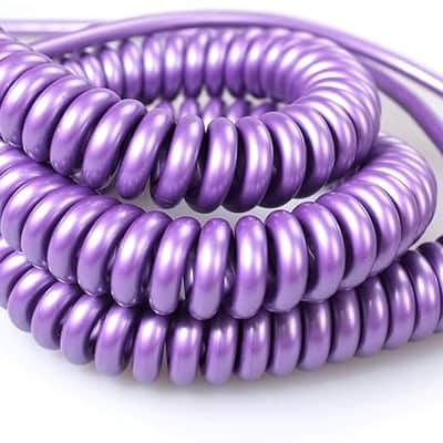 Premium Guitar Coil Cable 20 Feet, Instrument Coiled Curly Cord for Guitar Bass, 1/4 inch Right Angle to Straight, Purple image 2