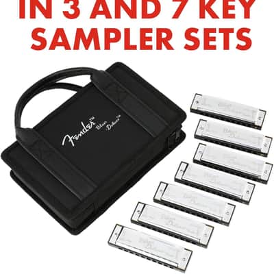 Fender Blues Deluxe Harmonica Set Of 7 - D, G, E, F, C, B Flat & A Keys w/ Soft Case image 5