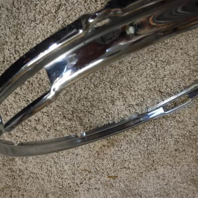 Slingerland 1960's 14" 8 lug chrome over brass bottom snare drum rim image 1