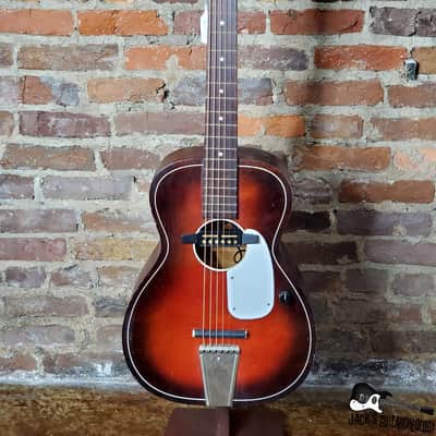 Five Star/Harmony Stella Parlor Acoustic Guitar w/ Goldfoil Pickup & Rubber Bridge (1960s, Redburst) image 1