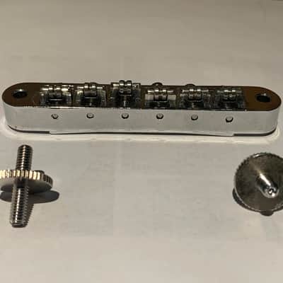 Bm003 Tune-o-matic CHROME Bridge with Roller Saddles image 2