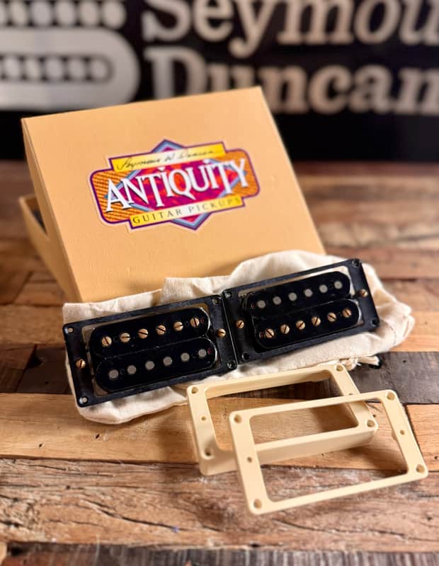 Seymour Duncan Antiquity JB / Jazz Humbucker Set Aged Black with FREE Gibson Butyrate M69 Humbucker Rings image 1