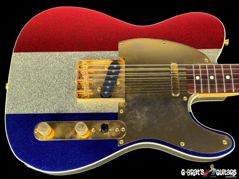 1995-1998 Fender Telecaster Buck Owens Signature Crafted in Japan ~ Red, Silver & Blue Sparkle