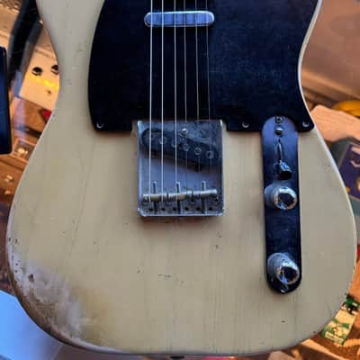 Vintage 1950 1951 1952 1953 1954 Fender Blackguard Telecaster Broadcaster Nocaster Pickguard Original Bakelite w/ Nitro Lacquer 5 Hole Single Ply image 24