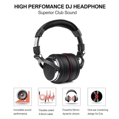 Professional Studio Pro DJ Headphones (Black) image 7
