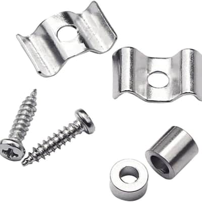 Set of 10 Electric Guitar String Retainer Vintage Style Guitar String Tree Guide Compatible with Fender Strat Stratocaster or Tele Telecaster (Silver) image 3