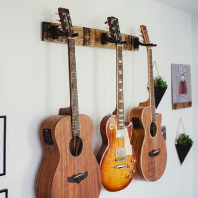 Bourbon Barrel 3 Guitar Hanger Accessories Rack image 3