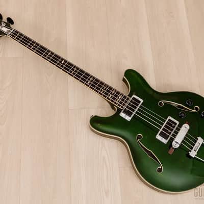 1968 Yamaha SA-70 Vintage Hollowbody Short Scale Bass Dark Green w/ Case image 11
