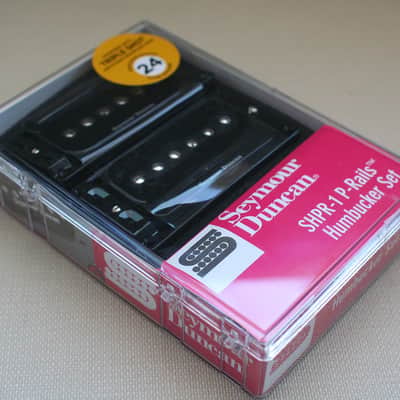 Seymour Duncan P-Rails Pickup Set w/ Pre-Wired TS-1 Flat Mounting Ring System - black image 2