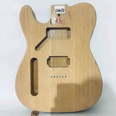 Left Handed Ash Wood Tele Style Guitar Body, String Through Bridge image 1