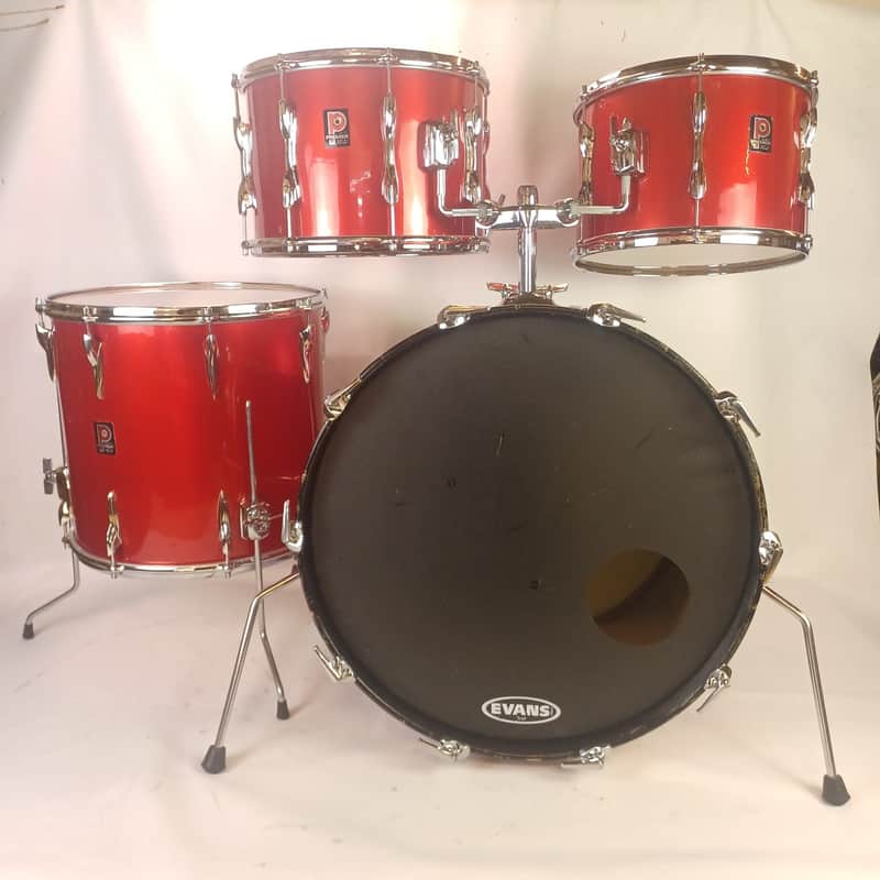 *Premier 22,13,14,16" Polychromatic Red B304 Drum Set 3Ply Birch/Mahogany 70s UK image 1