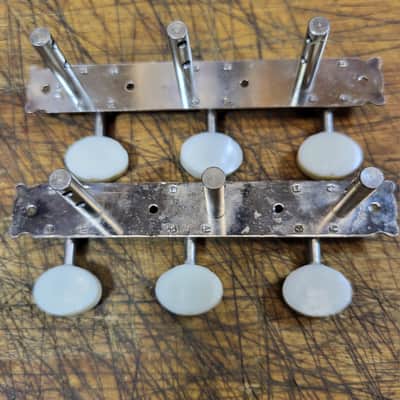Vintage RARE 1965 Japan 3x3 On a Plate Open Back Parlor Guitar Tuners Japan Luthier Parts #7 image 5