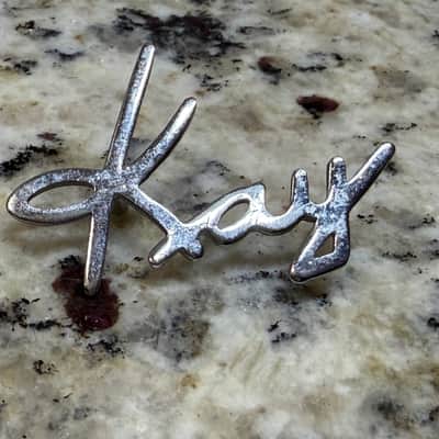 Kay Headstock Metal Logo Emblem Vintage image 2