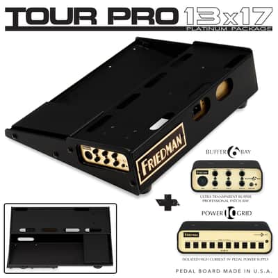 Friedman Tour Pro 1317 Platinum13"x17" USA Pedal Board With Riser + Power Grid 10 + Buffer Bay 6 image 1