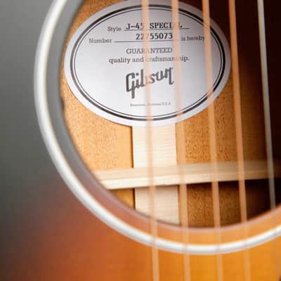 Gibson J-45 Special Satin Vintage Sunburst Acoustic-Electric Guitar imagen 7