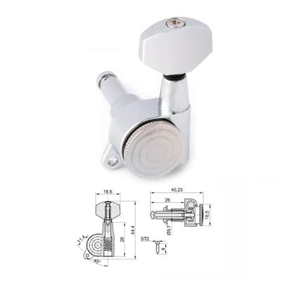 3R 3L Guitar Locking Tuning Pegs Tuners 18:1, chrome image 3