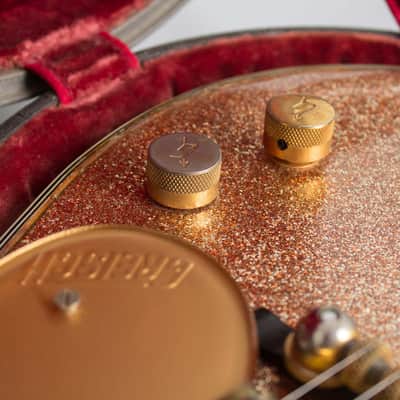 Gretsch  PX-6129 Champagne Sparkle Jet Semi-Hollow Body Electric Guitar (1962), ser. #46394, original blue-grey tolex hard shell case. image 16