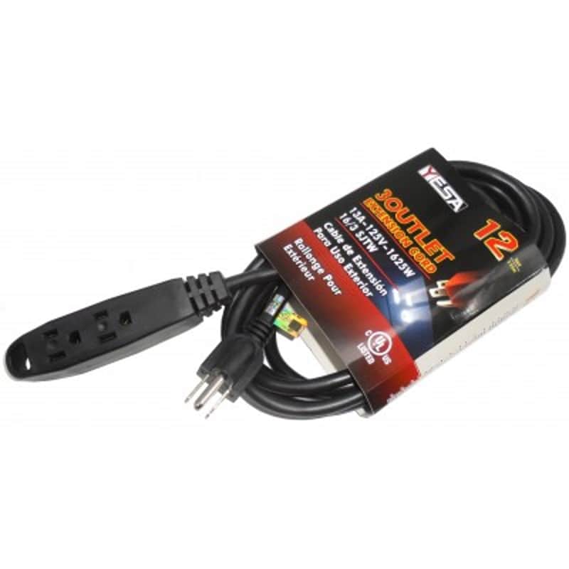 Yesa 3 Outlet Outdoor Extension Cords - 12 feet image 1