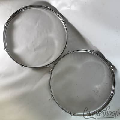 Slingerland 2x 16" Floor Tom Drum Rims/Hoops 8Lug Stick-Saver Chrome Vintage 80s image 3
